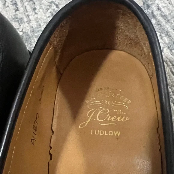 J Crew Ludlow Leather Oxford 11.5 D Black Penny Loafer Dress Shoes Bench Made - Picture 2 of 6